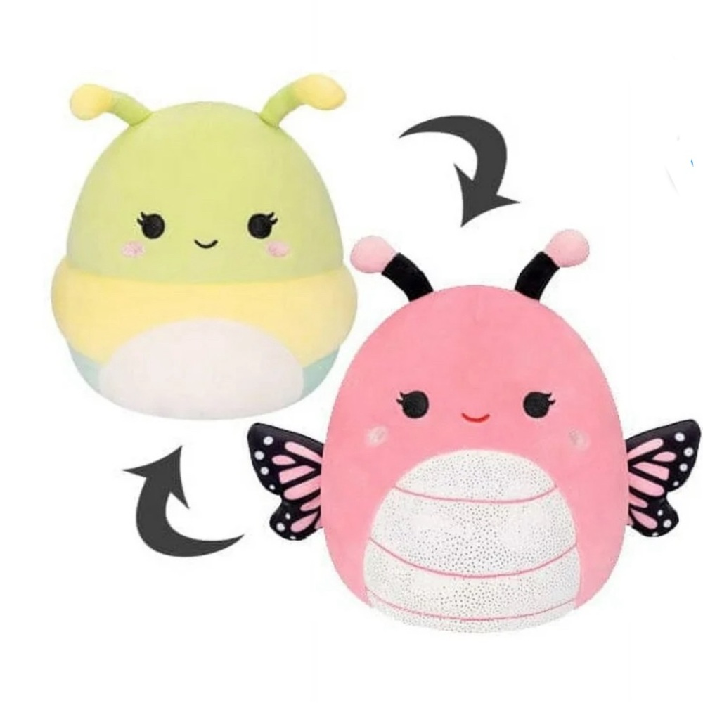 NWT FlipAMallows Rutabaga the Caterpillar and Andreina the pink Butterfly